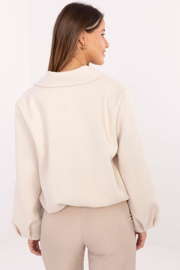 Beige Jacket in Women`s Coats, Jackets with Polyester