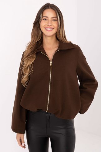 Brown Jacket in Women`s Coats, Jackets with Polyester