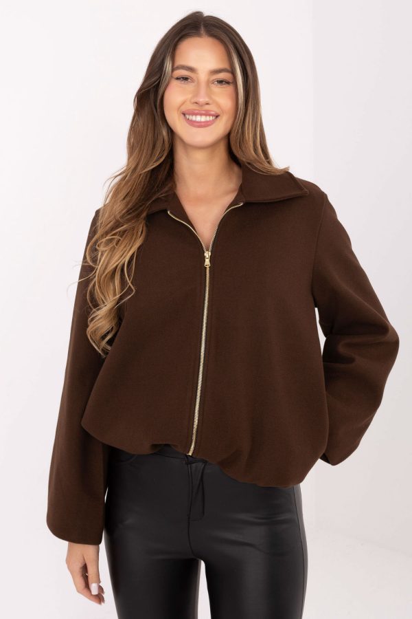 Brown Jacket in Women`s Coats, Jackets with Polyester