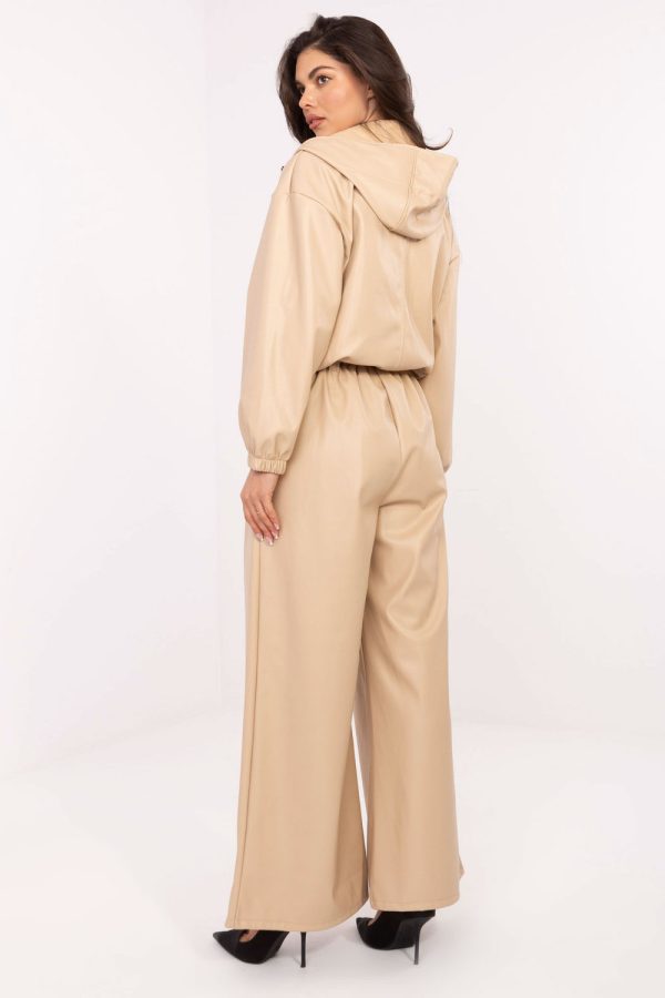 Beige Women's Pants in Pants, Trousers, Shorts with Polyurethane and Polyester