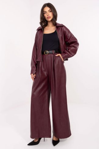 Red Women's Pants in Pants, Trousers, Shorts with Polyurethane and Polyester
