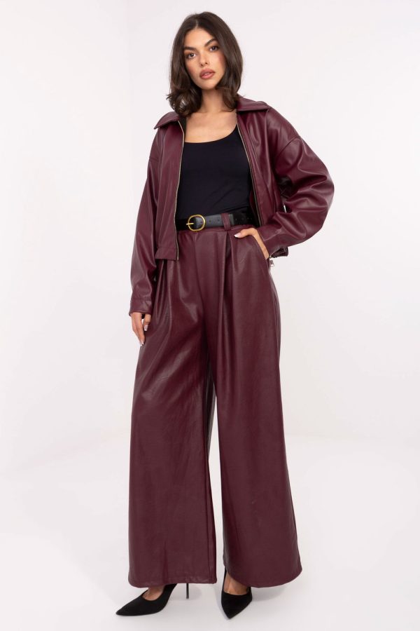 Red Women's Pants in Pants, Trousers, Shorts with Polyurethane and Polyester