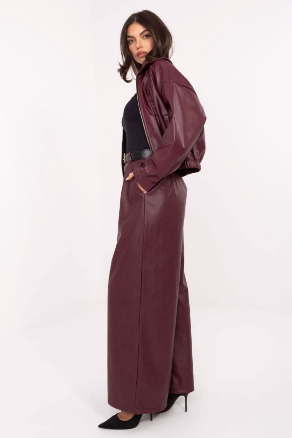 Red Women's Pants in Pants, Trousers, Shorts with Polyurethane and Polyester