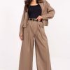 Beige Women Trousers in Pants, Trousers, Shorts with Polyurethane and Polyester