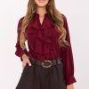 Brown Shorts in Shorts For Women, Crop Pants with Spandex and Viscose