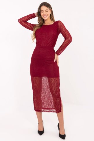 1099117 Red Lace Skirt in Skirts with Nylon and Spandex