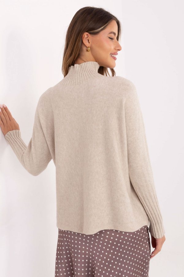 Beige Turtleneck in Sweaters, Pullovers, Jumpers, Turtlenecks, Boleros, Shrugs with Polyamide, Polyester and Viscose