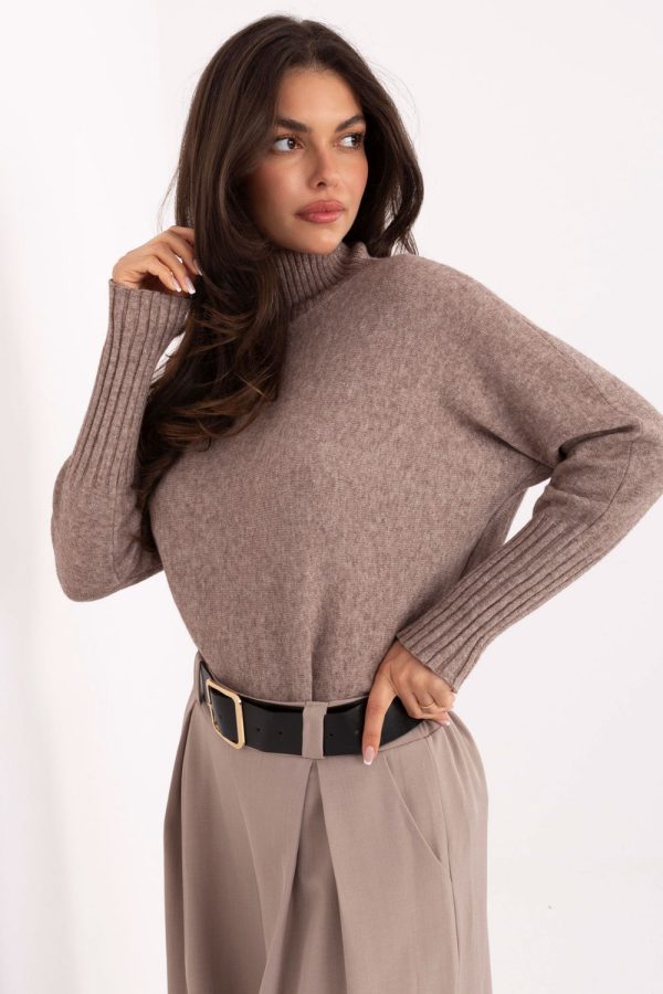 Beige Turtleneck in Sweaters, Pullovers, Jumpers, Turtlenecks, Boleros, Shrugs with Polyamide, Polyester and Viscose