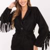 Black Jacket in Jackets, Vests For Women with Spandex and Polyester