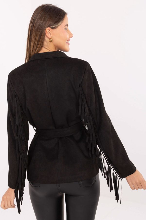 Black Jacket in Jackets, Vests For Women with Spandex and Polyester