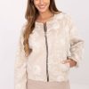 Beige Jacket in Women`s Coats, Jackets with Spandex and Polyester
