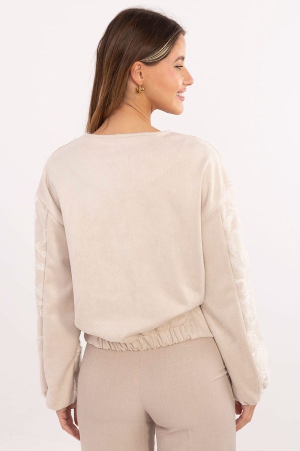 Beige Jacket in Women`s Coats, Jackets with Spandex and Polyester