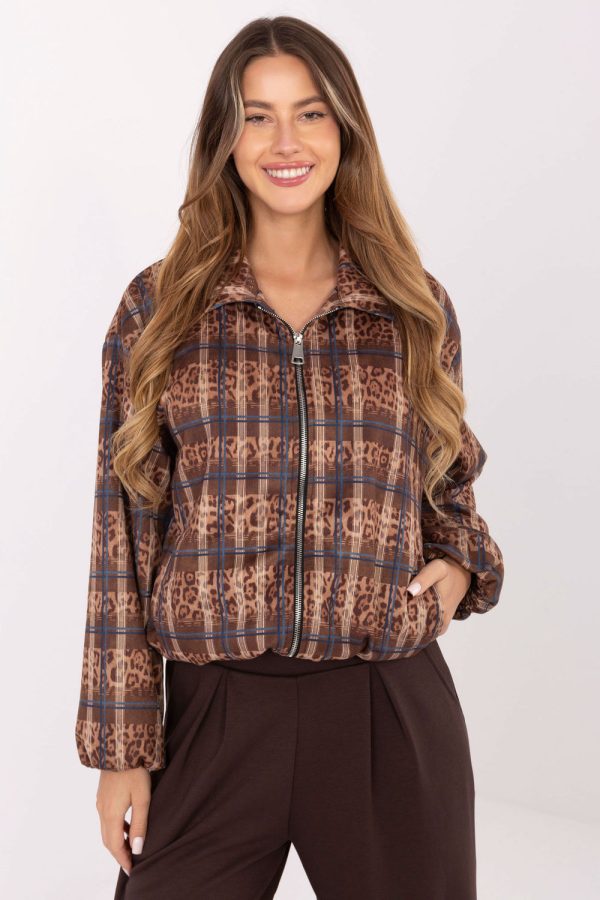 Brown Jacket in Women`s Coats, Jackets with Spandex and Polyester