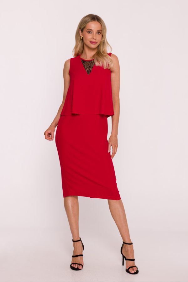 Red Evening Dress in Evening Dresses with Spandex and Polyester