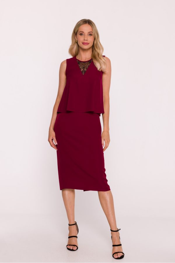 Red Evening Dress in Evening Dresses with Spandex and Polyester
