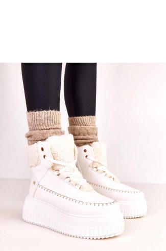 White Sport Boots...Fabric, Warmers, Footbed, Upper Height and Platform Height