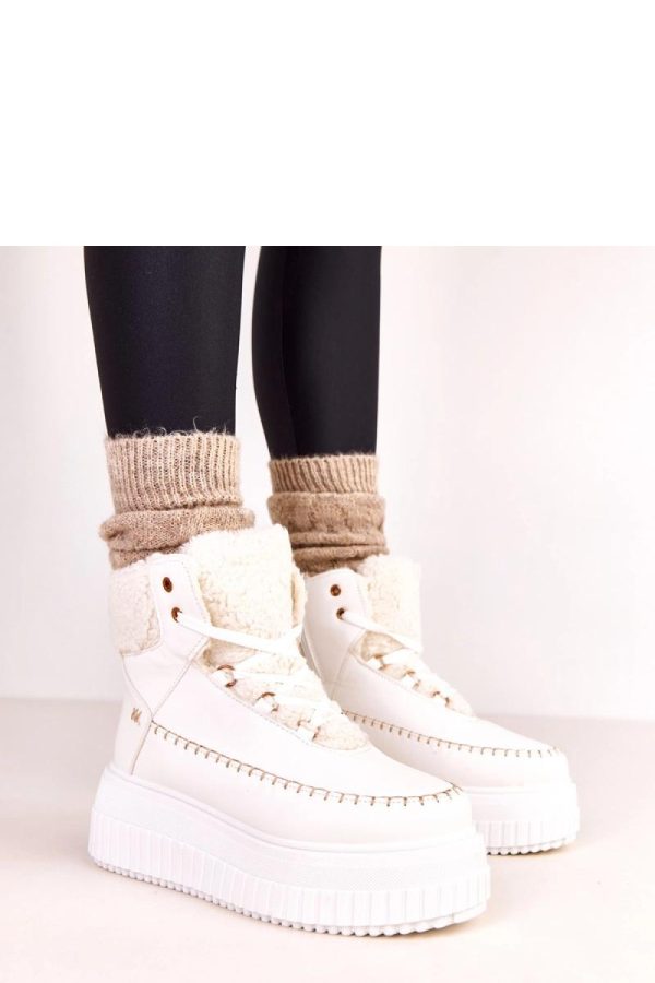White Sport Boots...Fabric, Warmers, Footbed, Upper Height and Platform Height