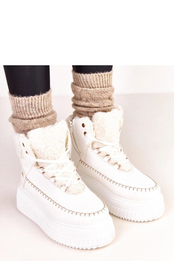 White Sport Boots...Fabric, Warmers, Footbed, Upper Height and Platform Height