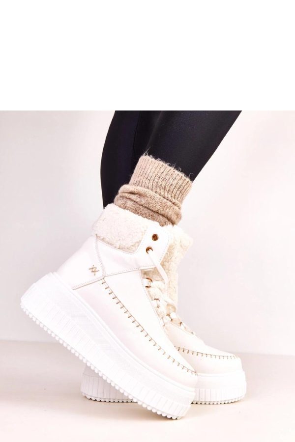 White Sport Boots...Fabric, Warmers, Footbed, Upper Height and Platform Height
