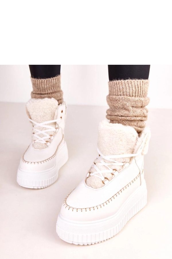 White Sport Boots...Fabric, Warmers, Footbed, Upper Height and Platform Height