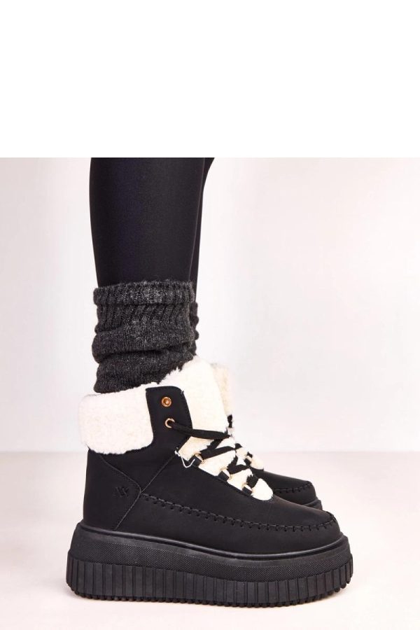 Black Sport Boots..Fabric, Warmers, Footbed, Upper Height and Platform Height