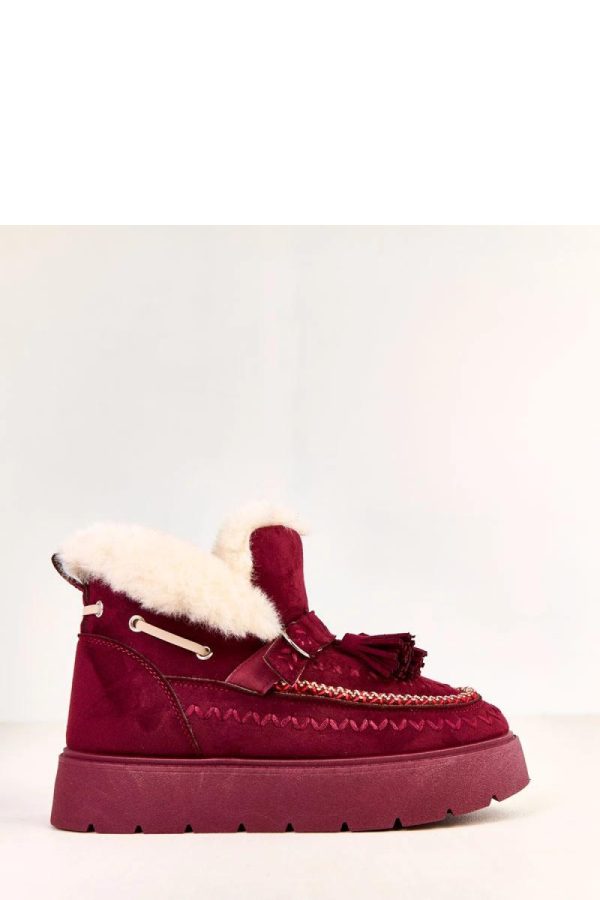 Red Snow Boots.Fabric, Warmers, Footbed and Platform Height