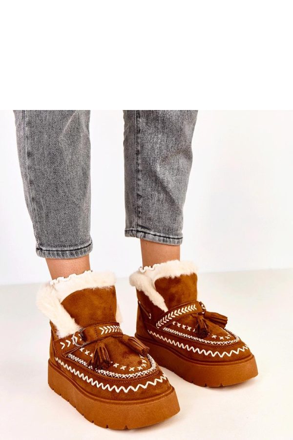 Brown Snow Boots in Women`s Ankle Boots & Booties with Fabric, Warmers, Footbed and Platform Height