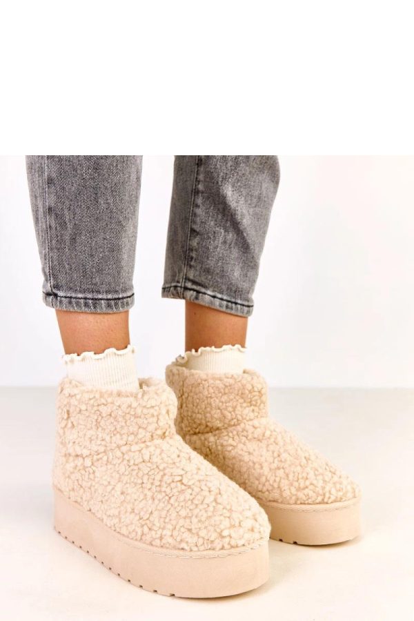 Beige Snow Boots...Fabric, Warmers, Footbed and Platform Height
