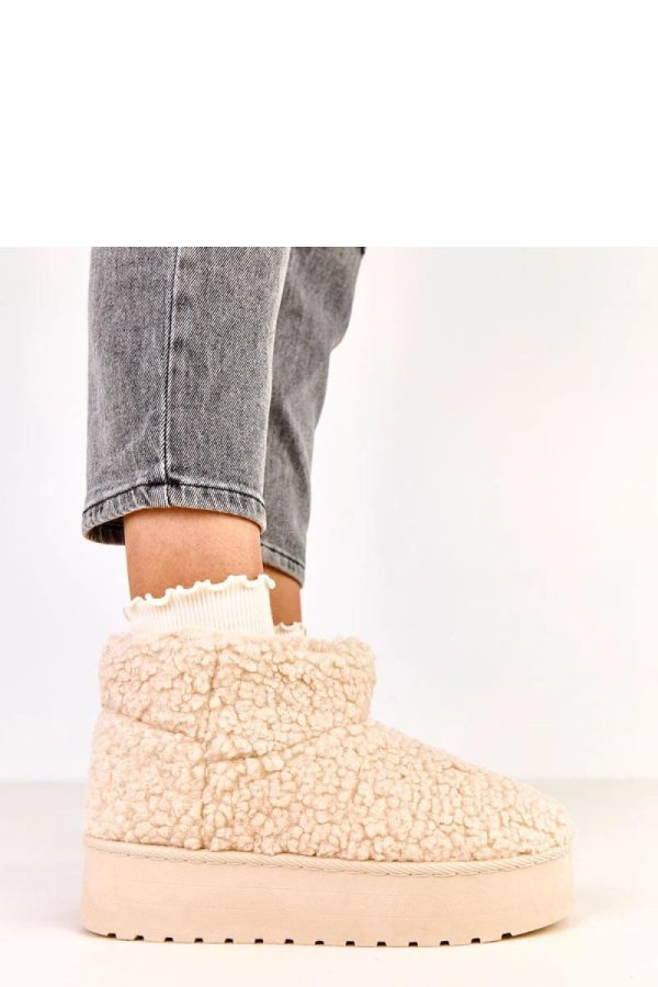 Beige Snow Boots...Fabric, Warmers, Footbed and Platform Height