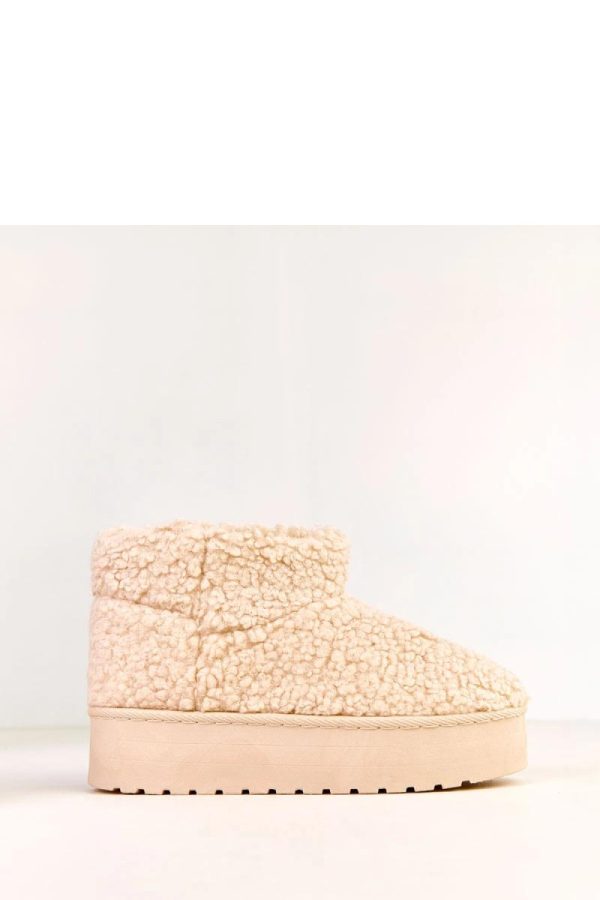Beige Snow Boots...Fabric, Warmers, Footbed and Platform Height