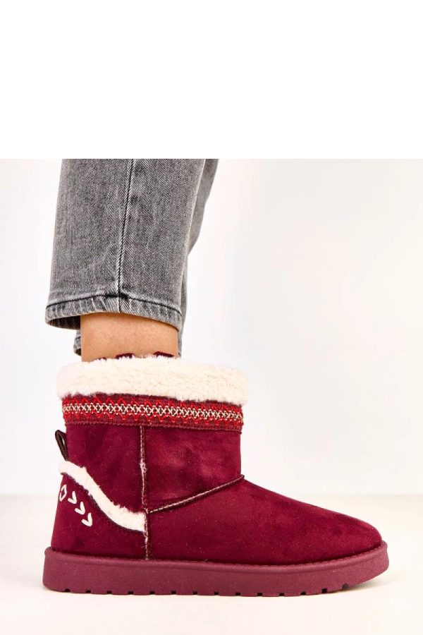 Red Snow Boots in Women`s Ankle Boots & Booties with Fabric, Warmers, Footbed and Sole Height