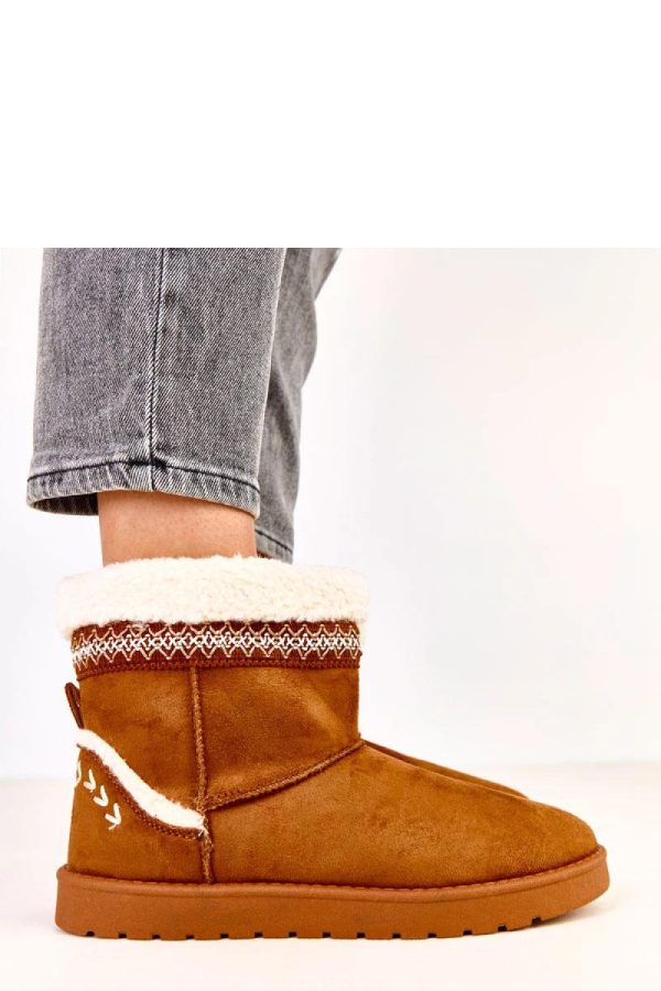 Brown Snow Boots...Fabric, Warmers, Footbed and Sole Height
