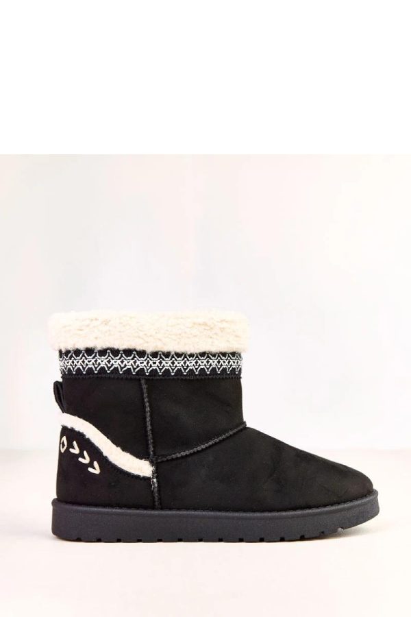 Black Snow Boots.Fabric, Warmers, Footbed and Sole Height