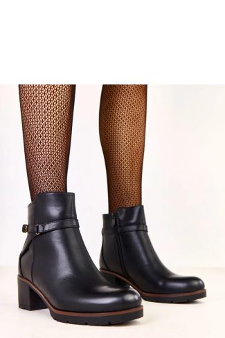 Black Heel Boots in Women`s Ankle Boots & Booties with Fabric, Footbed, Upper Height and Heel Height