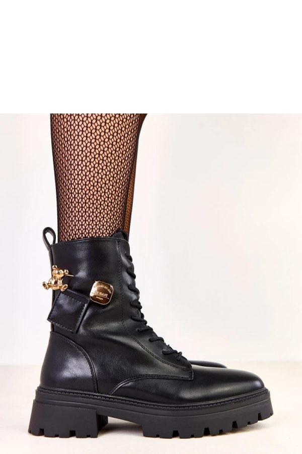 Black Bootie....Fabric, Footbed, Upper Height and Heel Height