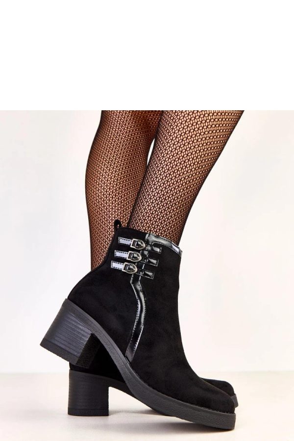 Black Heel Boots in Women`s Ankle Boots & Booties with Fabric, Footbed, Upper Height and Heel Height