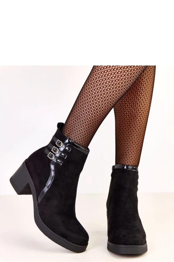Black Heel Boots in Women`s Ankle Boots & Booties with Fabric, Footbed, Upper Height and Heel Height