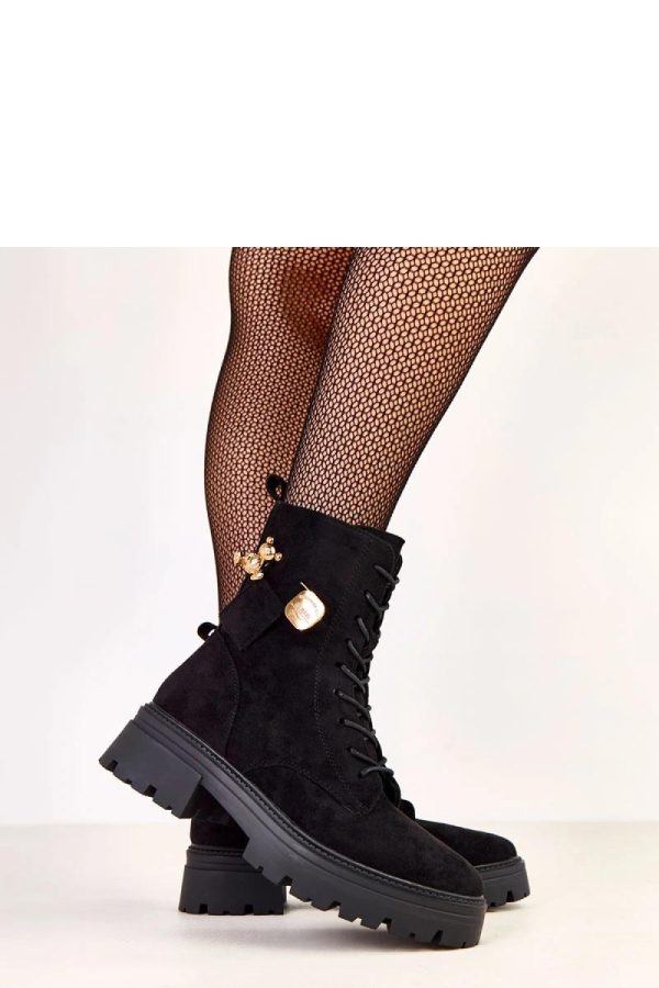 Black Bootie in Women`s Ankle Boots & Booties with Fabric, Footbed, Upper Height and Heel Height