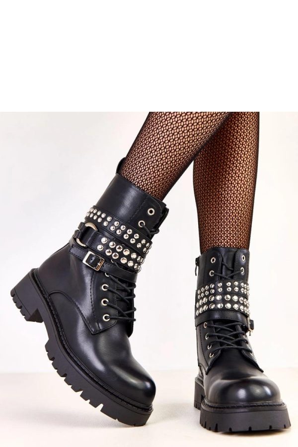 Black Bootie in Women`s Ankle Boots & Booties with Fabric, Footbed, Upper Height and Heel Height