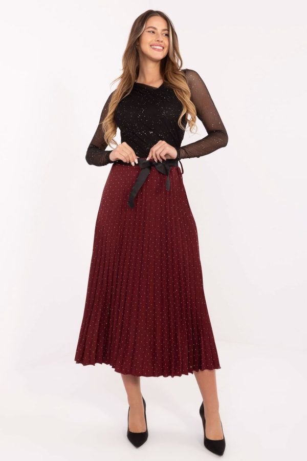 Red Skirt in Skirts with Spandex and Viscose