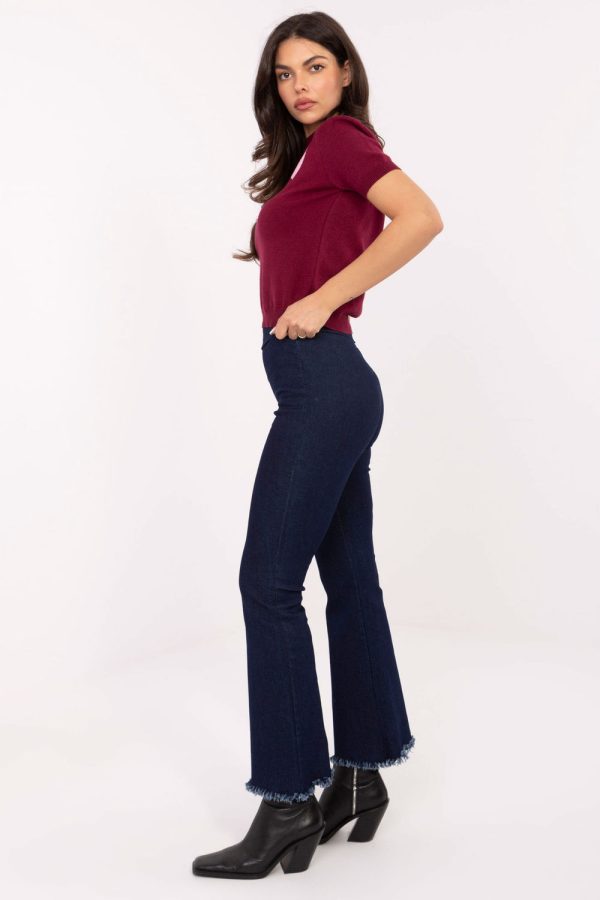 Navy Blue Jeans in Pants, Trousers, Shorts with Cotton, Spandex and Polyester