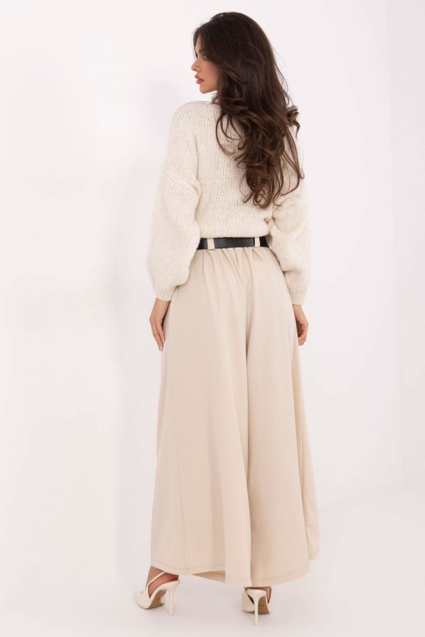 Beige Women Trousers in Pants, Trousers, Shorts with Polyester and Viscose