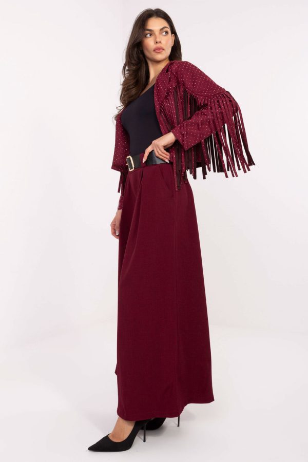 Red Women Trousers in Pants, Trousers, Shorts with Polyester and Viscose