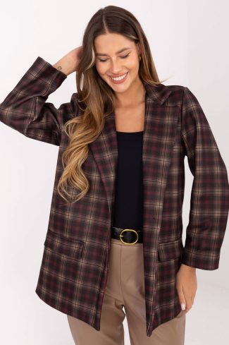 Brown Jacket in Jackets, Vests For Women with Polyester and Viscose