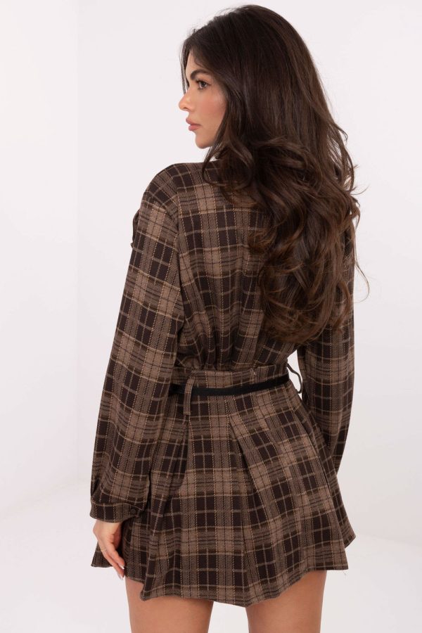 Brown Short Skirt in Skirts with Spandex, Polyester and Viscose
