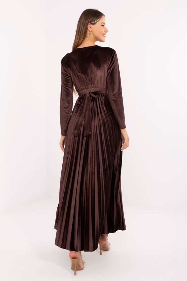 Brown Long Dress in Evening Dresses with Polyester and Viscose