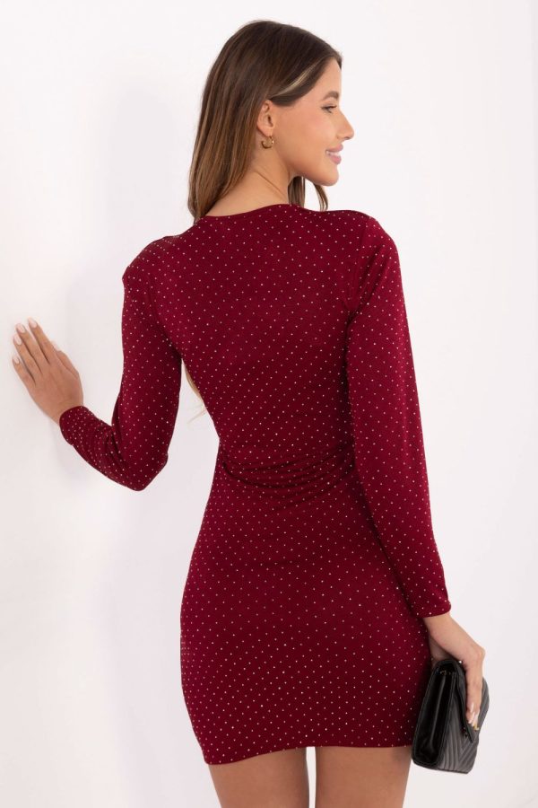 Red Short Dress in Evening Dresses with Polyester and Viscose