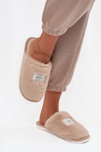 Beige Slippers in Slippers For Women with Fabric, Warmers, Footbed and Sole Height