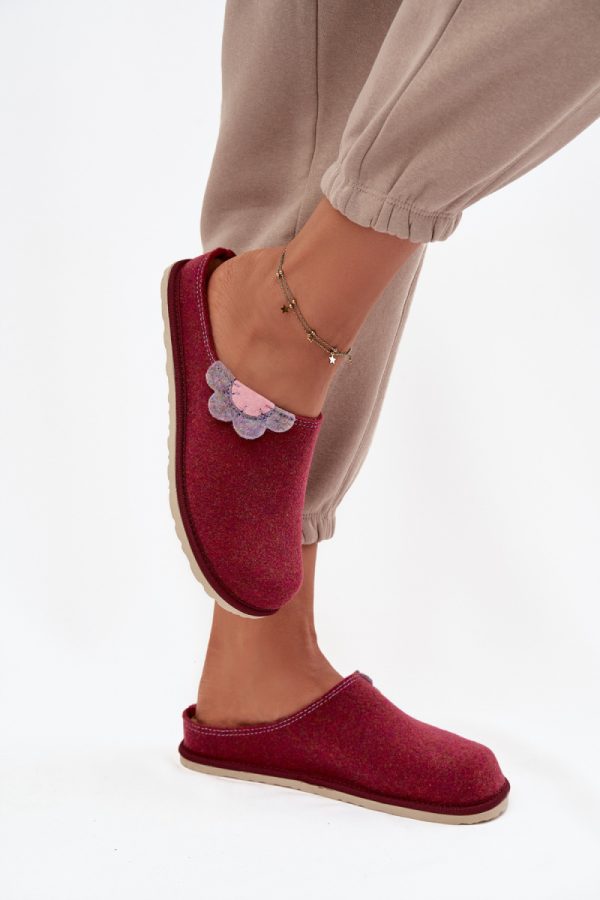 Pink Slippers in Slippers For Women with Fabric, Warmers, Footbed and Sole Height