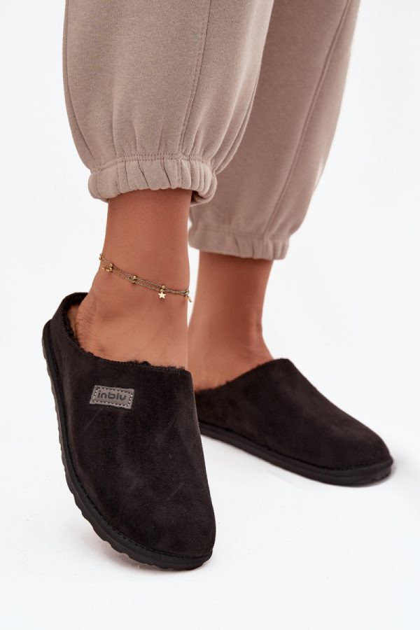 Black Slippers in Slippers For Women with Fabric, Footbed and Sole Height